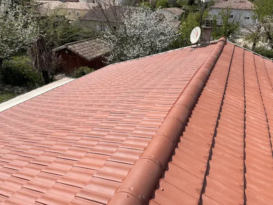 Toiture démoussée et rincée, tuiles assainies - C. HABITAT Drôme-Ardèche